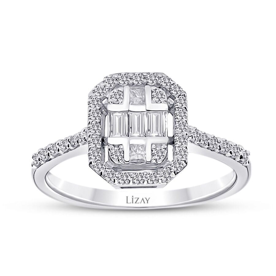 0,28 Carat Diamond Baguette Ring