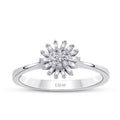 0,12 Carat Diamond Flower Baguette Ring