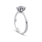 0,12 Carat Diamond Flower Baguette Ring