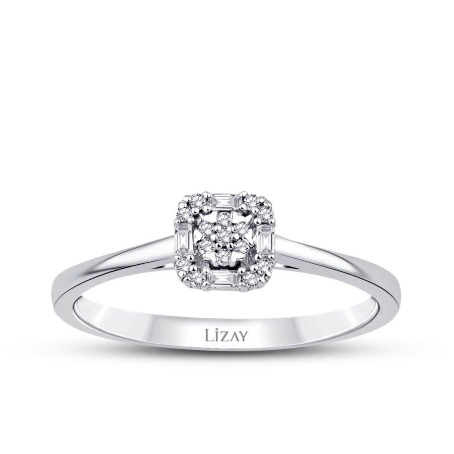 0,08 Carat Diamond Baguette Ring