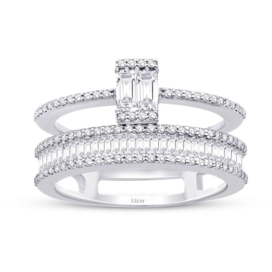 0,77 Carat Diamond Baguette Ring