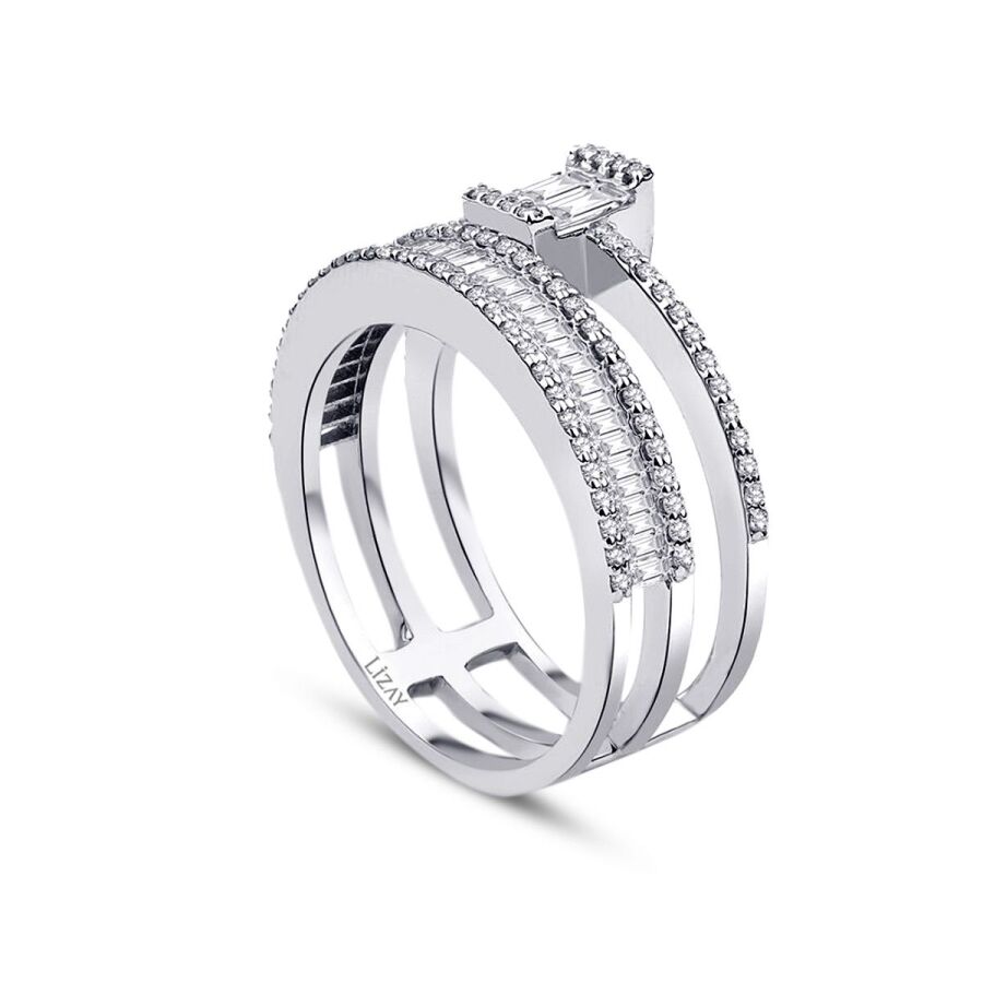 0,77 Carat Diamond Baguette Ring