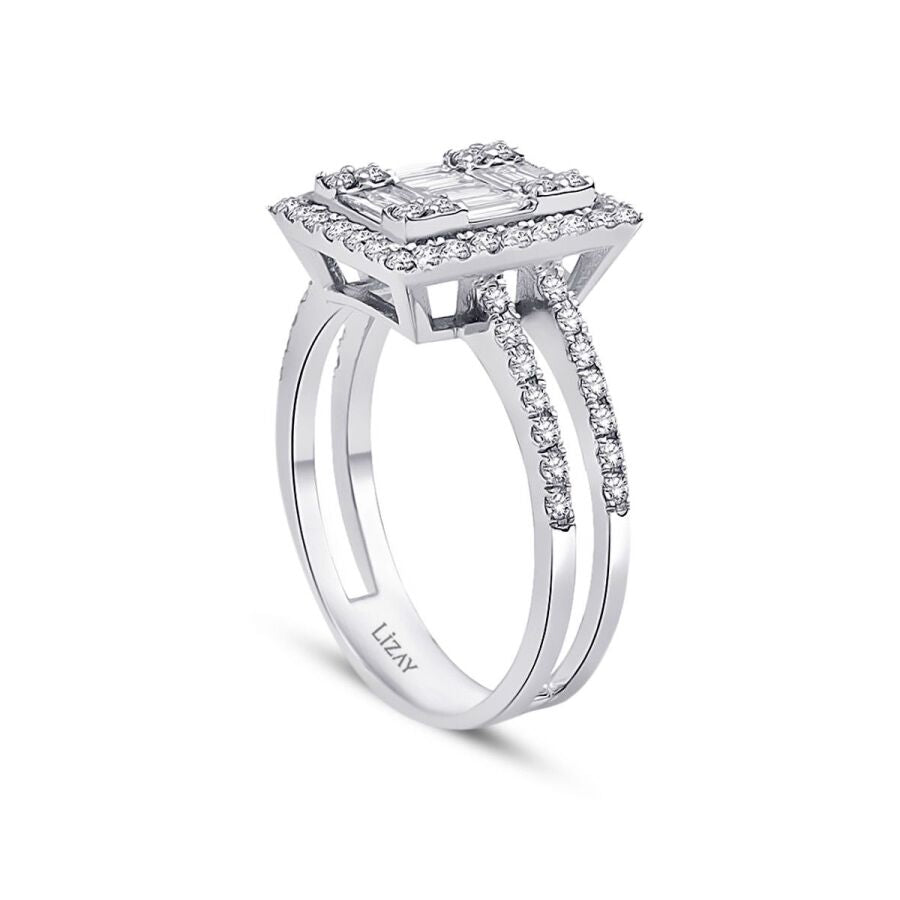 0,94 Carat Diamond Baguette Ring