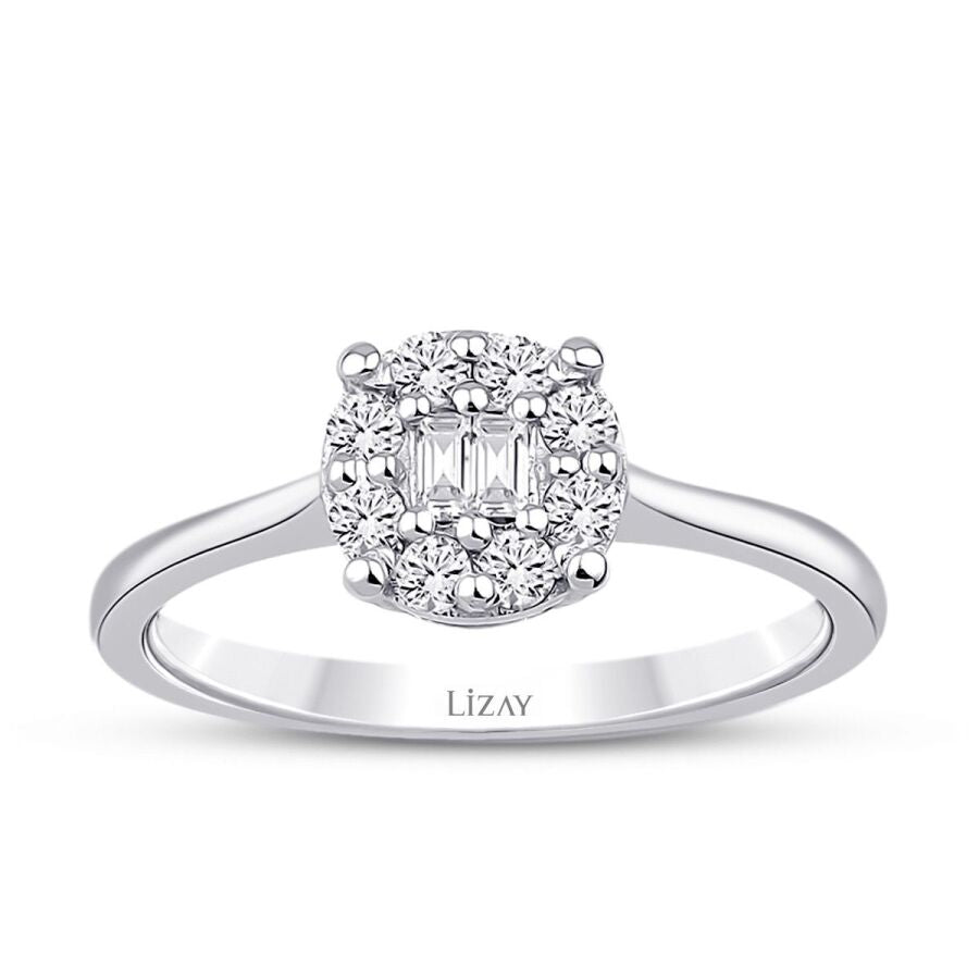 0,23 Carat Diamond Baguette Ring