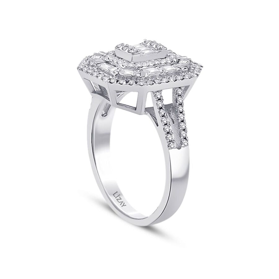 0,74 Carat Diamond Baguette Ring