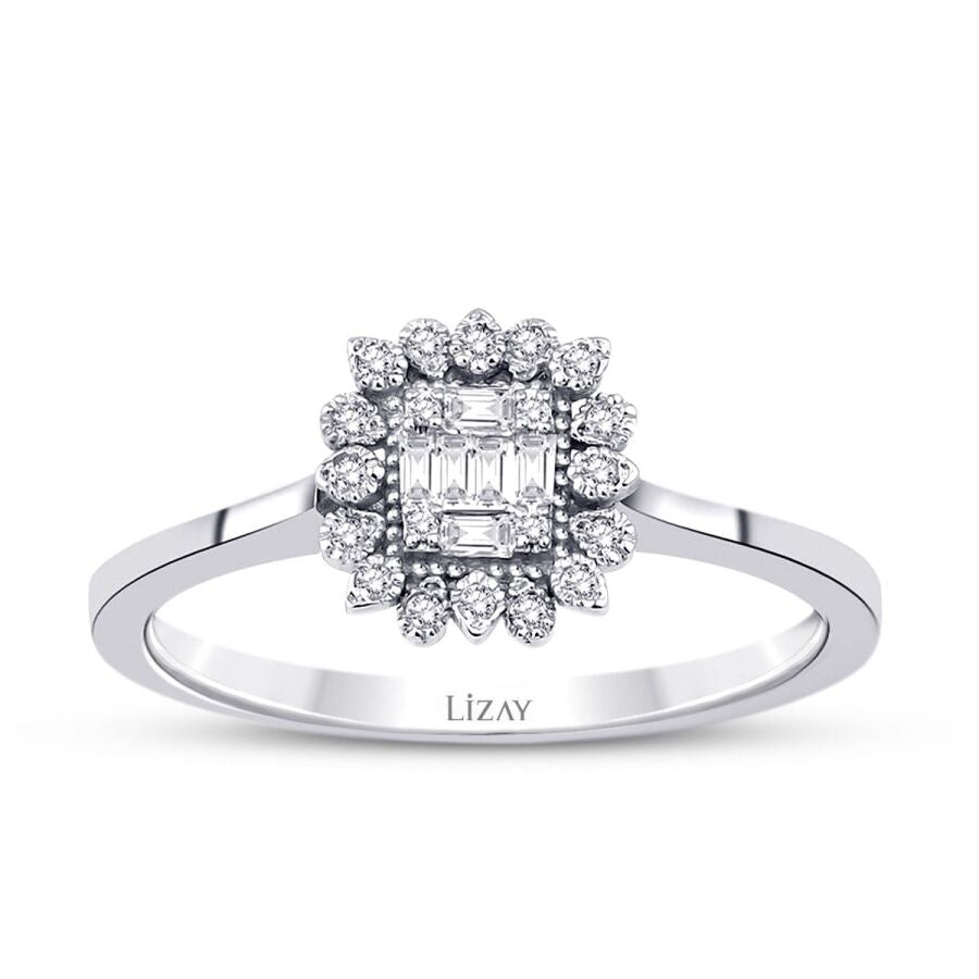 0,12 Carat Diamond Baguette Ring