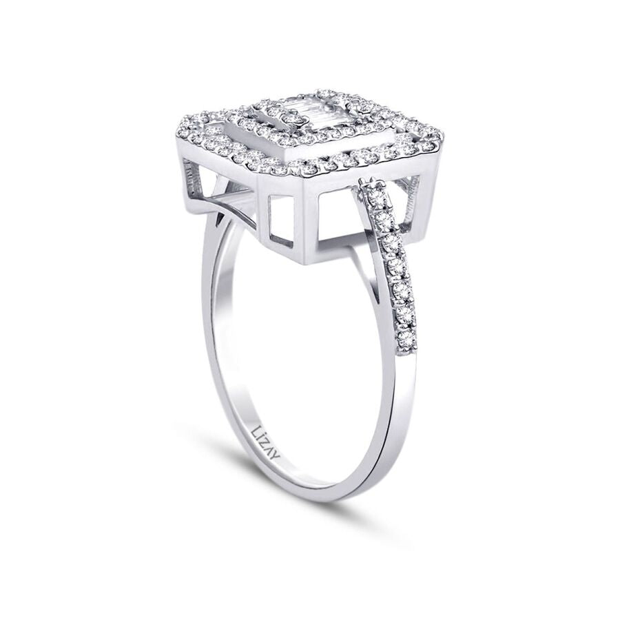 0.74 Carat Diamond Baguette Ring