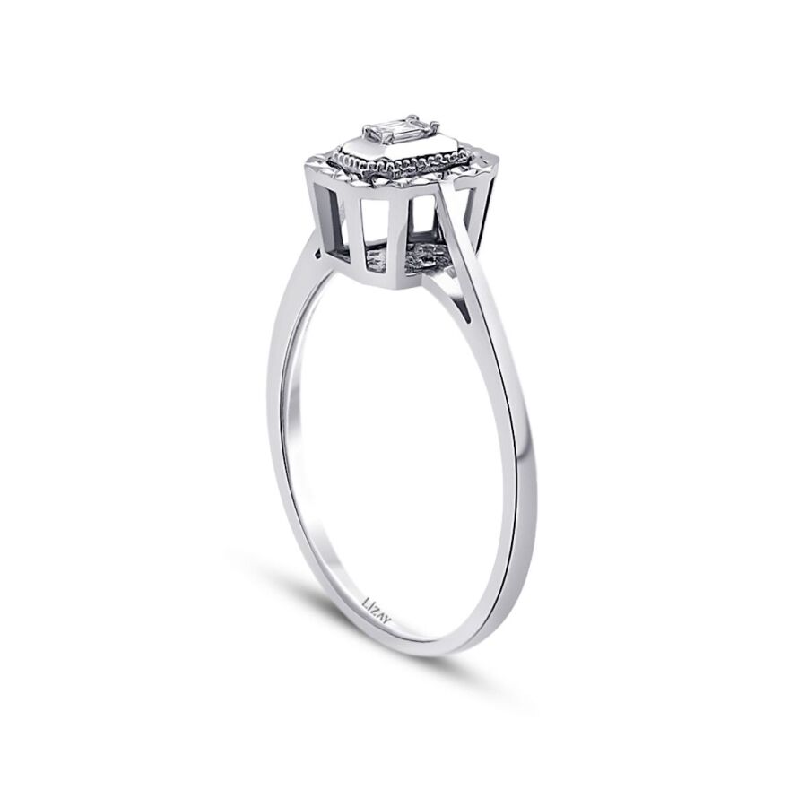 0,04 Carat Diamond Baguette Ring
