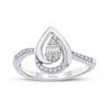 0,19 Carat Diamond Pear Baguette Ring