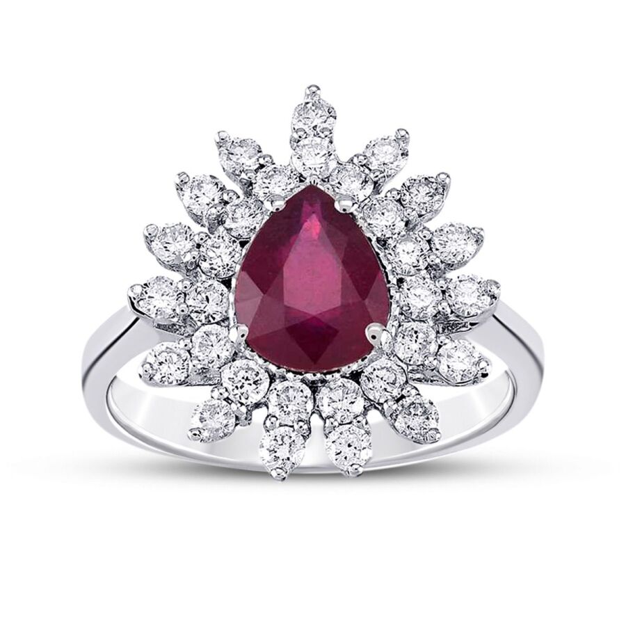 3,07 Carat Diamond Ruby Ring