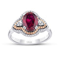 2,46 Carat Diamond Oval Ruby Ring