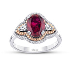 2,46 Carat Diamond Oval Ruby Ring