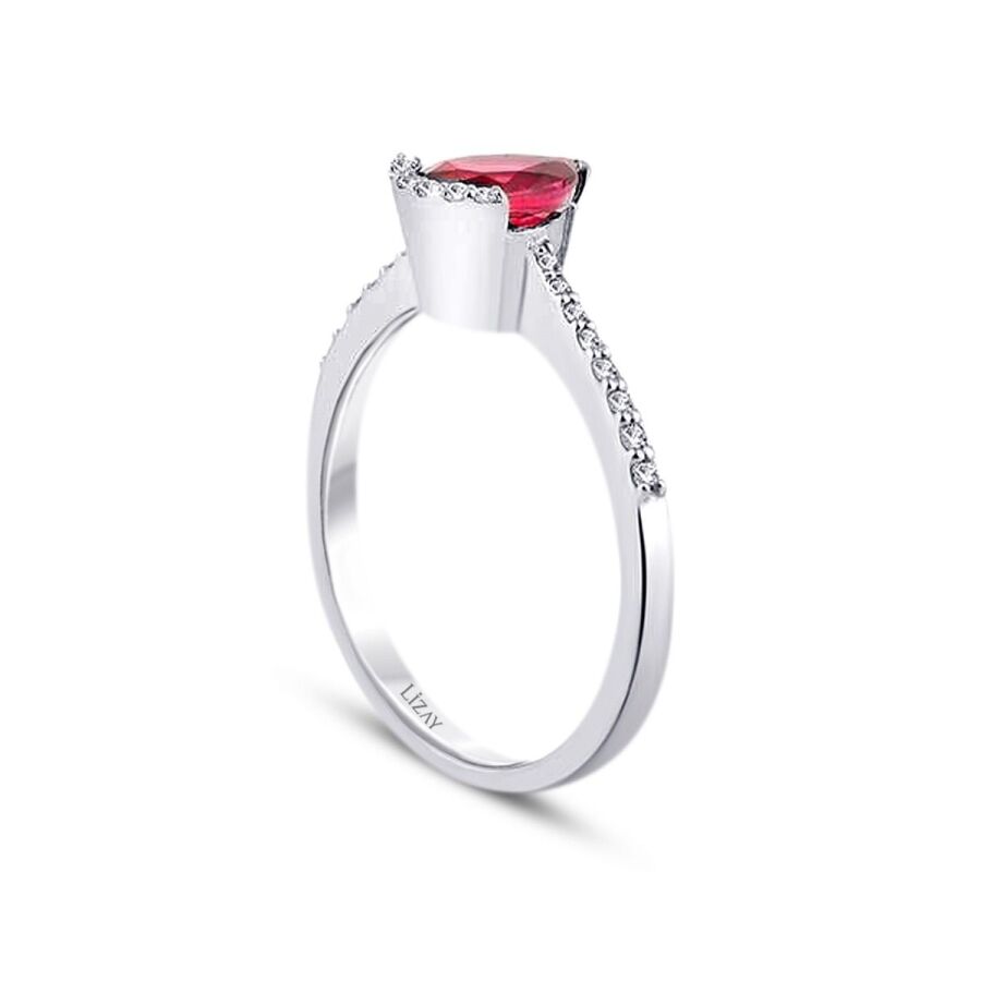 1,08 Carat Diamond Ruby Ring