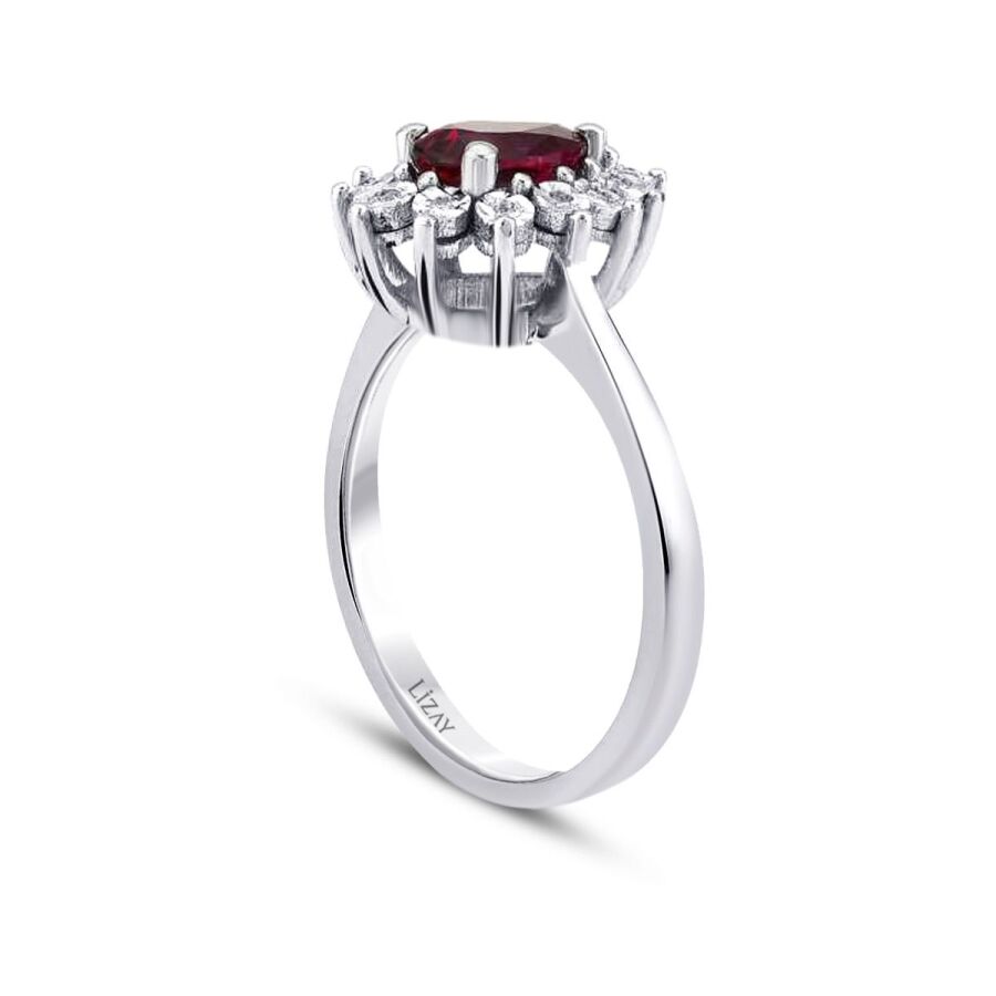 0,56 Carat Diamond Ruby Ring