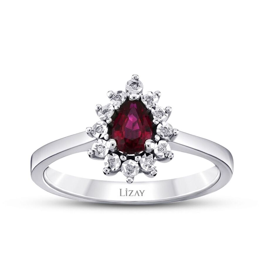 0,56 Carat Diamond Ruby Ring