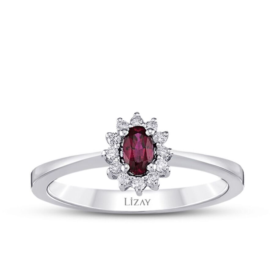 0,43 Carat Diamond Ruby Ring