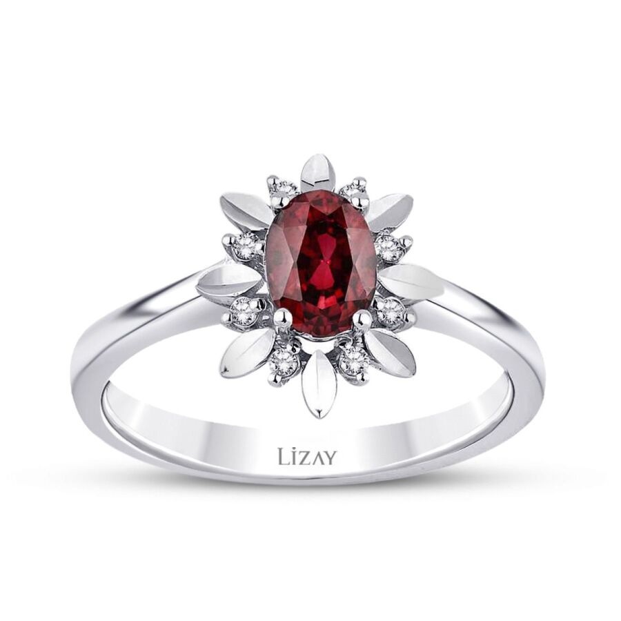 0,69 Carat Diamond Ruby Ring