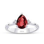 1,40 Carat Diamond Pear Ruby Ring