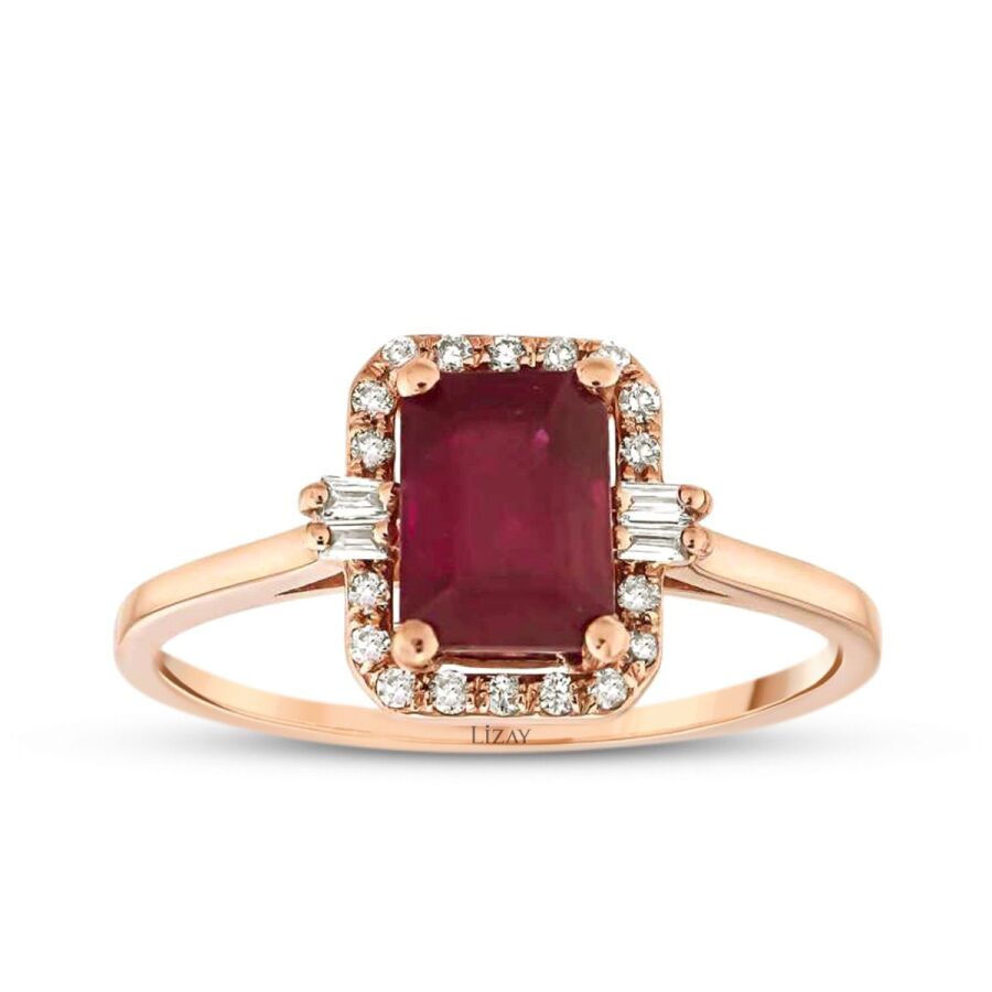 1,72 Carat Diamond Ruby Ring