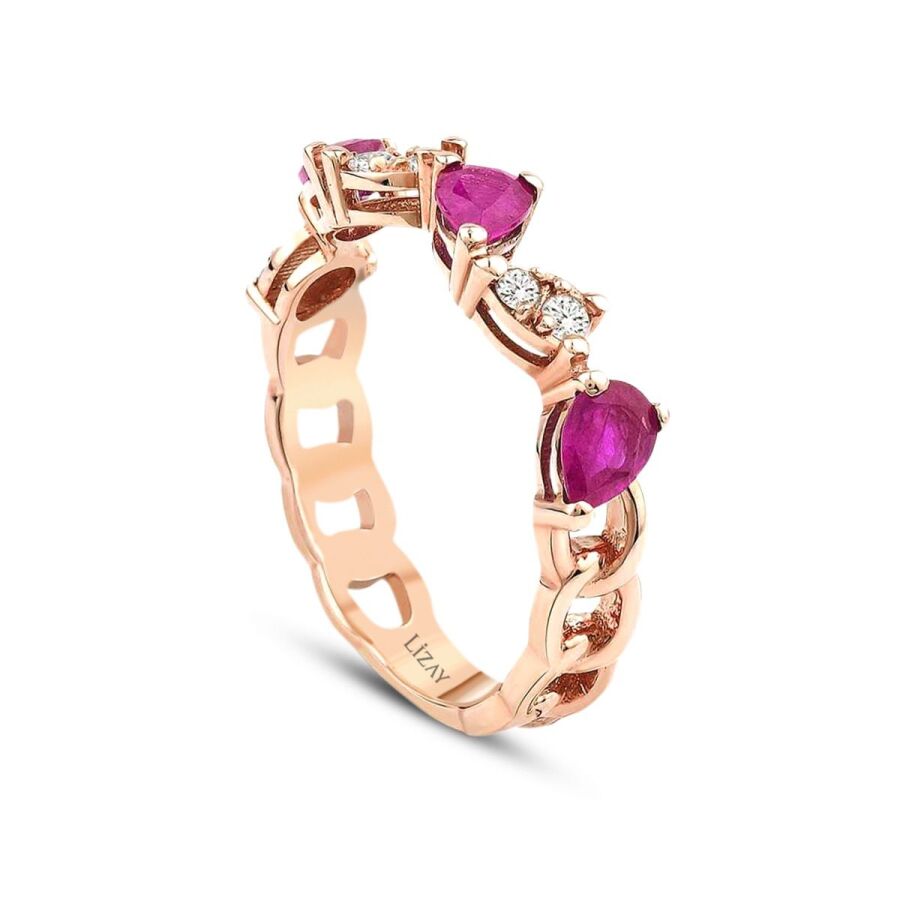 0,95 Carat Diamond Ruby Ring