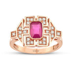 1,01 Carat Diamond Ruby Ring