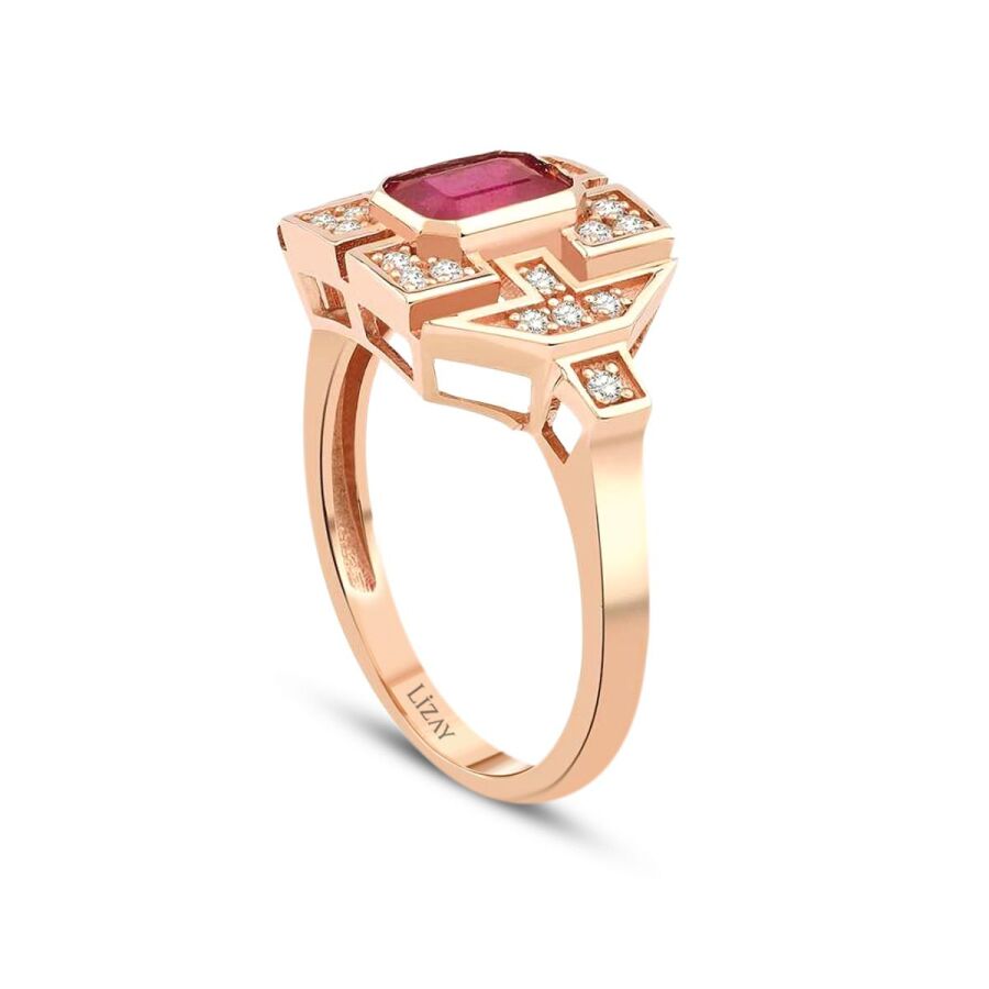 1,01 Carat Diamond Ruby Ring
