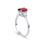 1,20 Carat Diamond Baguette Ruby Ring