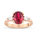 2,78 Carat Diamond Oval Ruby Ring
