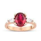 2,78 Carat Diamond Oval Ruby Ring