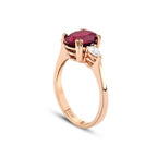 2,78 Carat Diamond Oval Ruby Ring