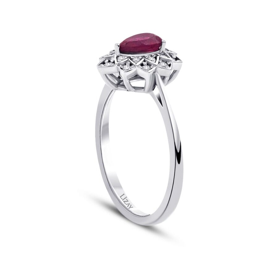 0,70 Carat Diamond Ruby Ring