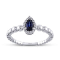 0,43 Carat Diamond Pear Sapphire Ring