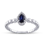 0,43 Carat Diamond Pear Sapphire Ring