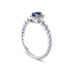0,43 Carat Diamond Pear Sapphire Ring