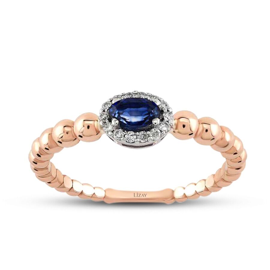 0,41 Carat Diamond Sapphire Ring