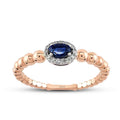 0,41 Carat Diamond Sapphire Ring