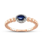0,41 Carat Diamond Sapphire Ring