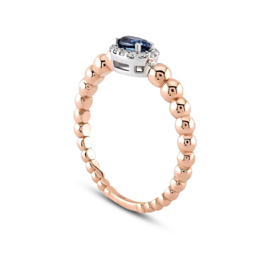0,41 Carat Diamond Sapphire Ring
