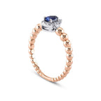 0,34 Carat Diamond Pear Sapphire Ring
