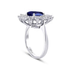 2,03 Carat Diamond Sapphire Ring
