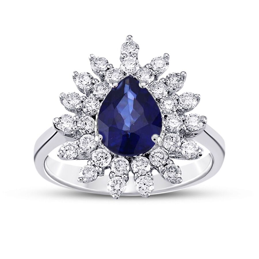 2,03 Carat Diamond Sapphire Ring