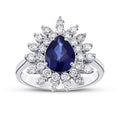 2,03 Carat Diamond Sapphire Ring