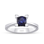 0,58 Carat Round Solitaire Sapphire Engagement Ring
