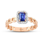 0,92 Carat Diamond Sapphire Ring