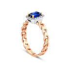 0,92 Carat Diamond Sapphire Ring