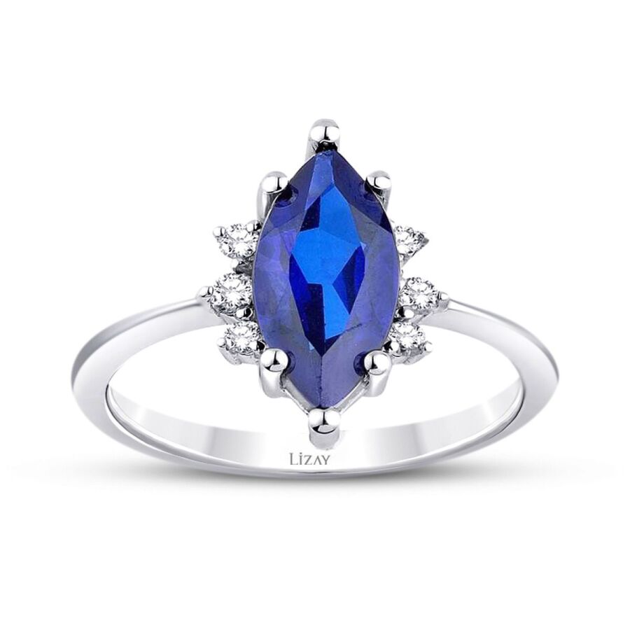 2,02 Carat Diamond Sapphire Ring