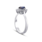 0,64 Carat Diamond Pear Sapphire Ring