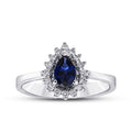 0,64 Carat Diamond Pear Sapphire Ring
