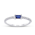 0,22 Carat Diamond Sapphire Emerald Cut Ring