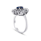 1,80 Carat Diamond Sapphire Ring